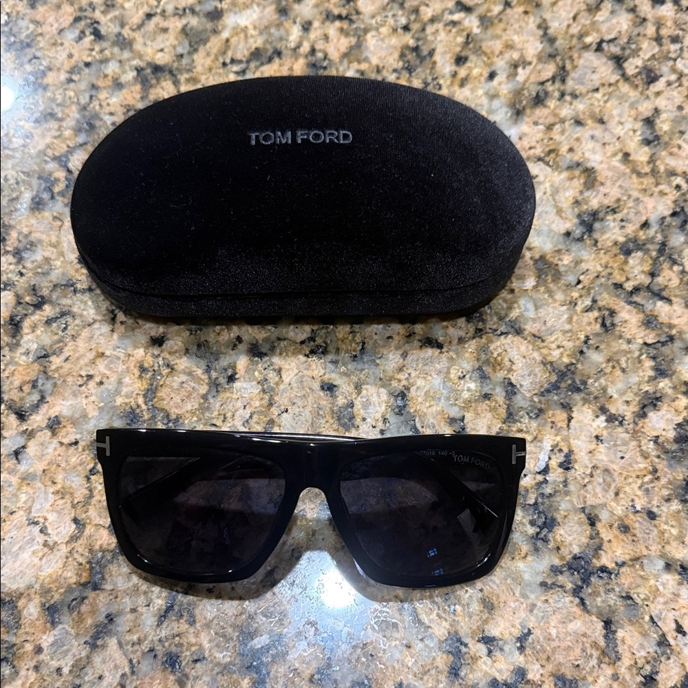 Tom Ford Black Oversized Shield Sunglasses